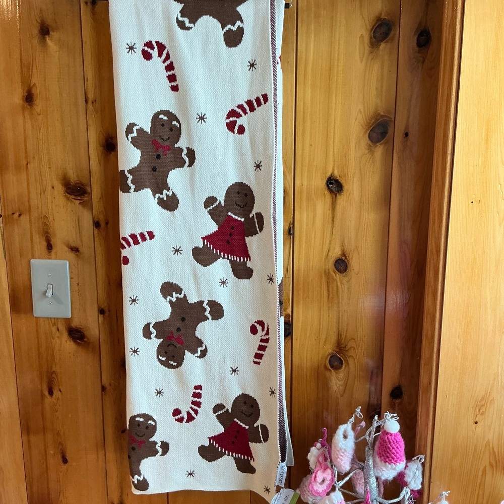 Jingles & Joy Gingerbread And Candy Cane Throw